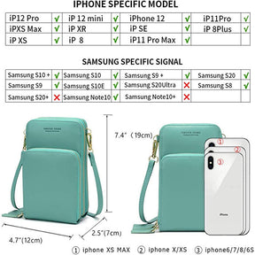 Crossbody Phone Bag for Women Small Shoulder Bag Cell Phone Wallet Purses and Handbags with 14 Credit Card Slots-Lightgreen