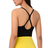 Longline Sports Bras Padded Comfortable Fitness Crop Tank Tops-Black