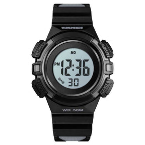 Kids Watches Sport Simple Two-Color Strap LED Electronic Watches-Black