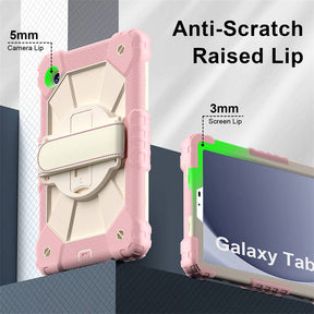 Rugged Tablet Case with Stand and Shoulder Strap for Samsung Galaxy A9-RoseGold