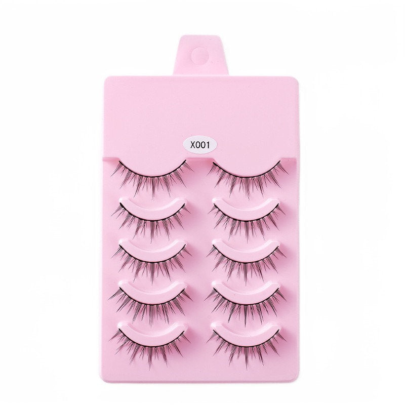 5 Pairs False Eyelashes Natural Curly 3D Lashes Set for Daily-x001