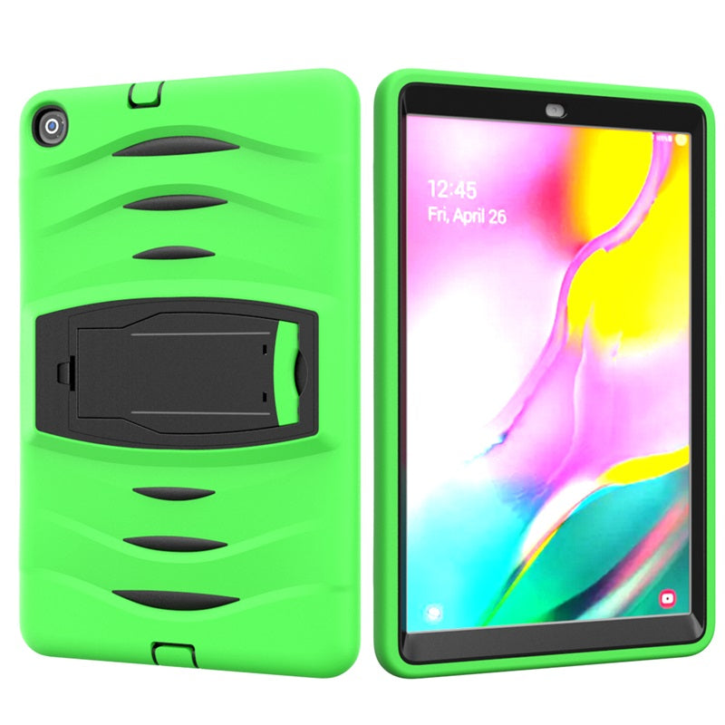 Shock Wave Kickstand Case Anti-Fall Protection For Samsung Tab A 10.1 T510/T515(2019)-Green