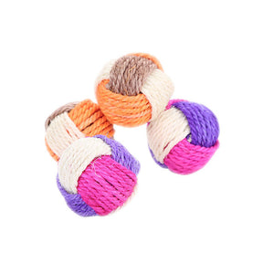 4Pcs Cat Toy Sisal Ball Pet Scratching Ball Chew Interactive Toy