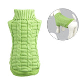 Pet Clothing Knitted Turtleneck Sweater for Dogs Cats-Green