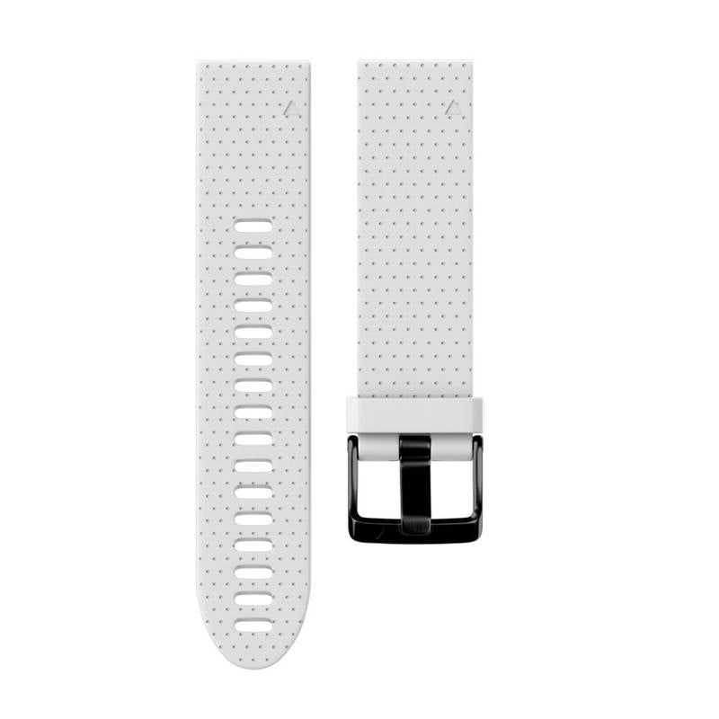 Watch Band For Garmin Fenix  Fenix 5S/ 5S Plus/6S/ 6S Pro Soft Silicone 20mm Replacement Strap Black Steel Buckle-White
