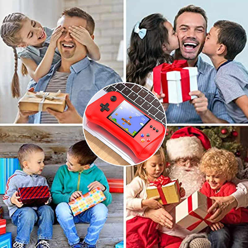 3.5 in Color Screen Handheld Game Console 500 Classic Games Support TV Connection -Red