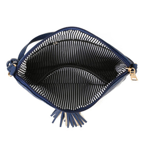 Lightweight Medium Crossbody Bag with Tassel-Sapphire