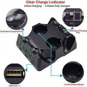 PS4 Controller Charger Station with LED Indicator