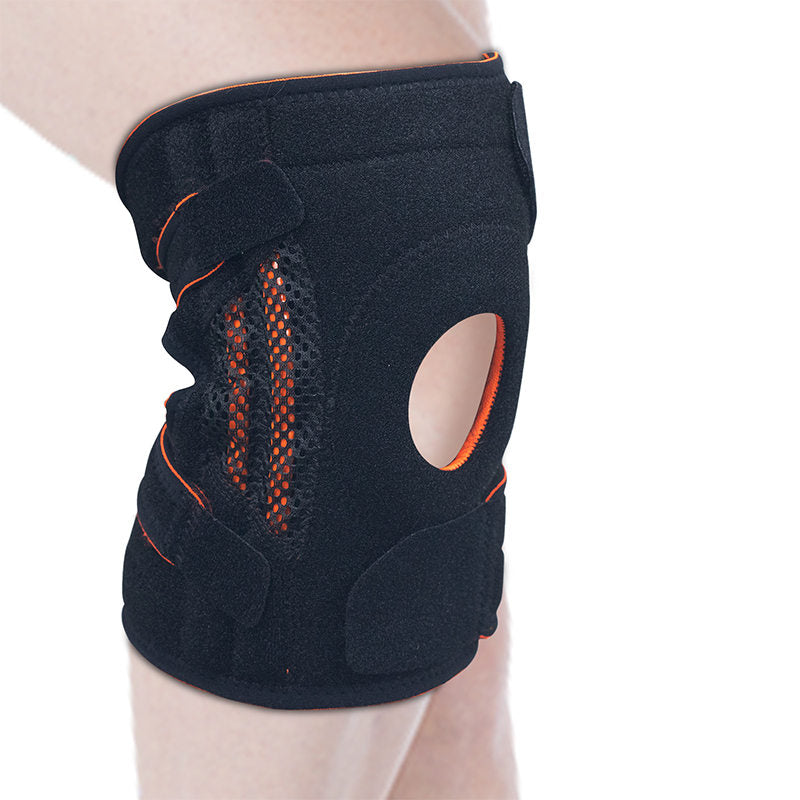 Knee Brace with Side Stabilizers,Adjustable Knee Support Sleeve with Patella Gel Pads for Men Women Arthritic Pain Relief,Running and Exercise (Black)