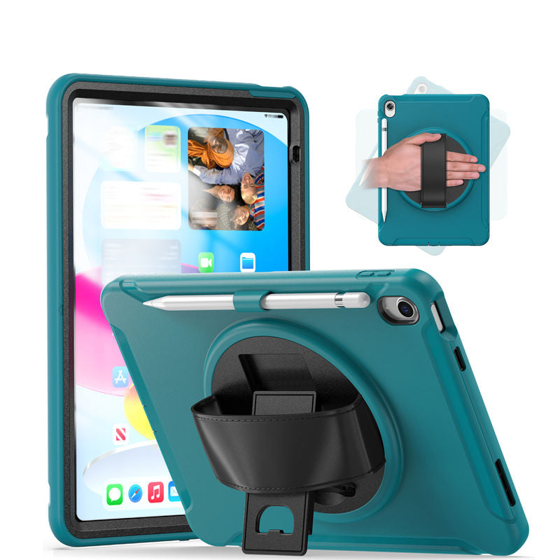Tablet Case For iPad 10th with 360¡ã Kickstand/Hand Strap Shockproof-Blue1