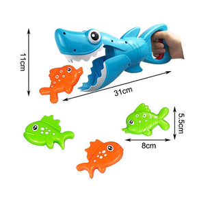 Kids Bath Toys Shark Grabber with Teeth Biting Action Include 4 Fish for Ages 4-8