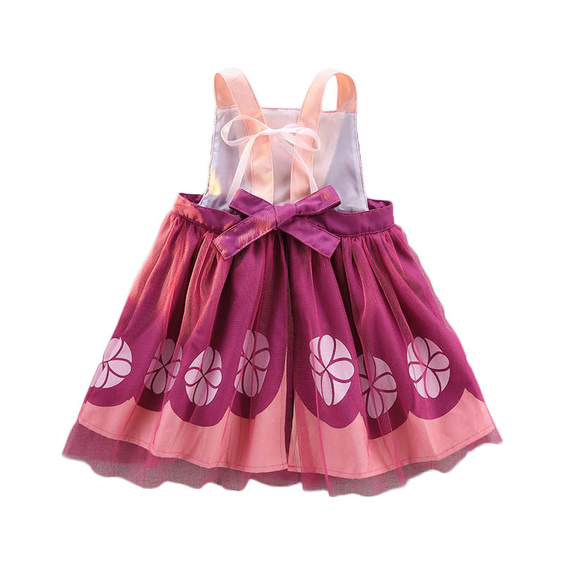 Girls Princess Apron Strap Dress Backless Smock-Sofia