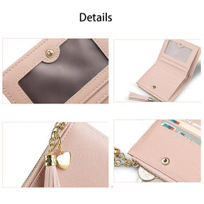 Women Small Wallet RFID Bifold Compact Wallet-Red