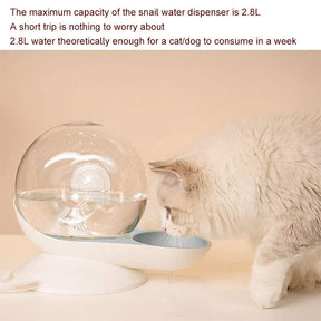 Pet Water Dispenser Bubble Snail Shaped Water Feeder Automatic Drinking-Grey