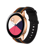 Silicone Band Striped Watch Band For Samsung Galaxy Watch 42/46mm Gear S3 Frontier/Classic(Rainbow Black)