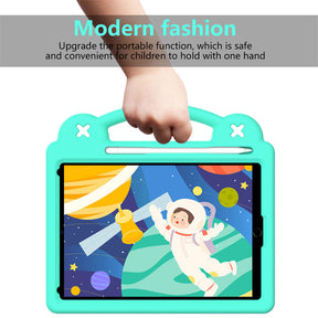 Strawberry iPad Case Silicone Shockproof with Handle for iPad 10.2 inch 2021/2020/2019-MintGreen