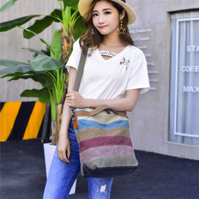 Womens Shoulder Bags Canvas Multi-Color Casual Messenger Bag