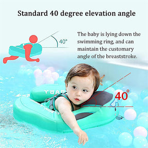 Non Inflatable Baby Pool Float No Flip Over Baby Floats for Infants Aged 3-48 Months-Pink