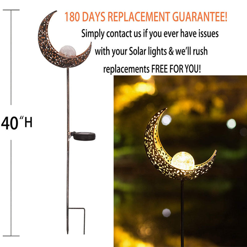 Garden Solar Light Outdoor Moon Waterproof Warm White LED Light Suitable for Lawn Courtyard or Courtyard Bronze