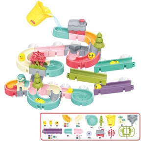 62Pcs Bath Toy for Kids Ages 4-8 Wall Bathtub Water Polo Slide Detachable Shower Gift