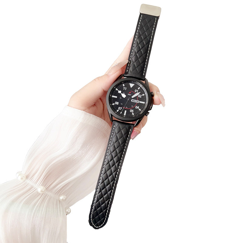 20mm Vintage Leather Band with Magnetic Clasp for Samsung Huawei Watch-7