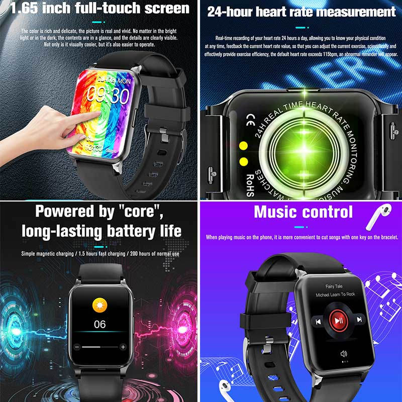 F30L HD Smart Watch Fitness Tracker with Heart Rate and Sleep Monitor-Blue