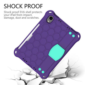 Hive iPad Case For iPad Mini 6 Durable Stand Cover With Shoulder Strap-PurpleAqua