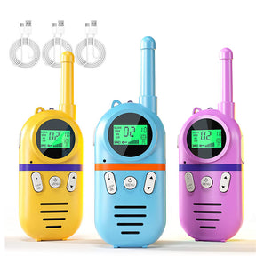 3 Pcs Kids Walkie Talkies Rechargeable 3 Miles Range 22 Channels for Camping-2