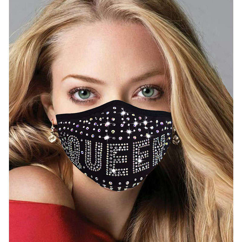 5Pcs Sparkly Glitter Bling Rhinestone Face Mask for Women-SEXY