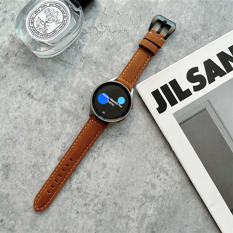 20mm Nubuck Leather Samsung Watch Strap 20mm for Galaxy Watch 4/5-Brown
