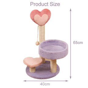 Heart Shaped Cat Tree for Indoor Cats Tower Sisal Scratching Post