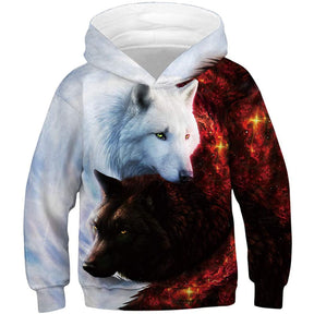 Realistic 3D Print Hoodie for Kids Novelty Sweatshirts Childrens Digital Casual Pullover TZ058