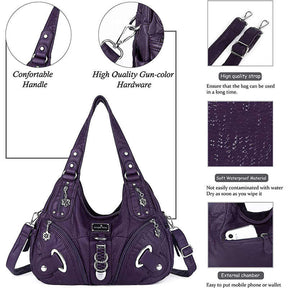 Womens Fashion Hobo Handbag Large Capacity Shoulder Bags-62Purple