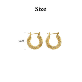 Vintage Twisted Rope Earrings Mini Hoop Earrings for Women-01