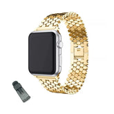 YLW Stainless Steel Watch Band Adjustable Wristbands for Apple IWatch Series SE/1/2/3/4/5/6 For Women-Gold