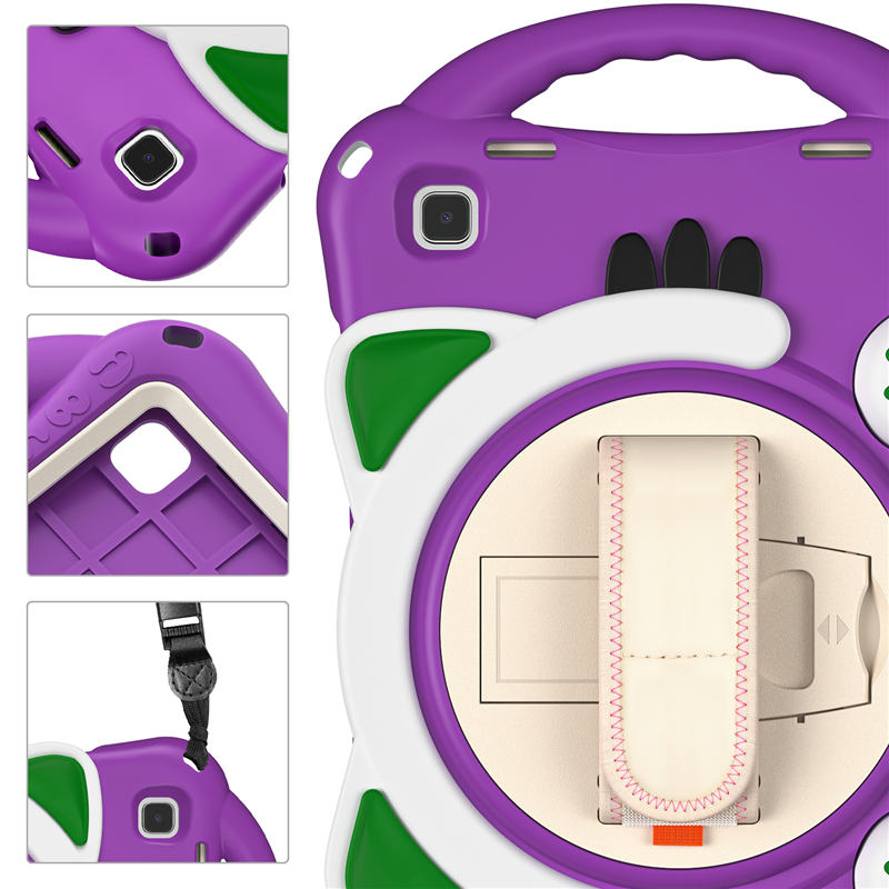 CatA Samsung Tablet for Tab A7 10.4  T500/T505/T507/T505N Built-in Handle Stand With a Strap-Purple