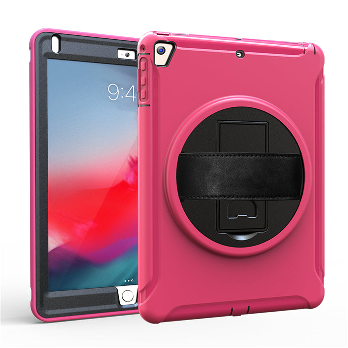 Spider Man 3-Layer Multi-Function Case Hand Strap Tablet Shell For iPad 5/6 iPad Air1/2 iPad Pro 9.7-Rose Red