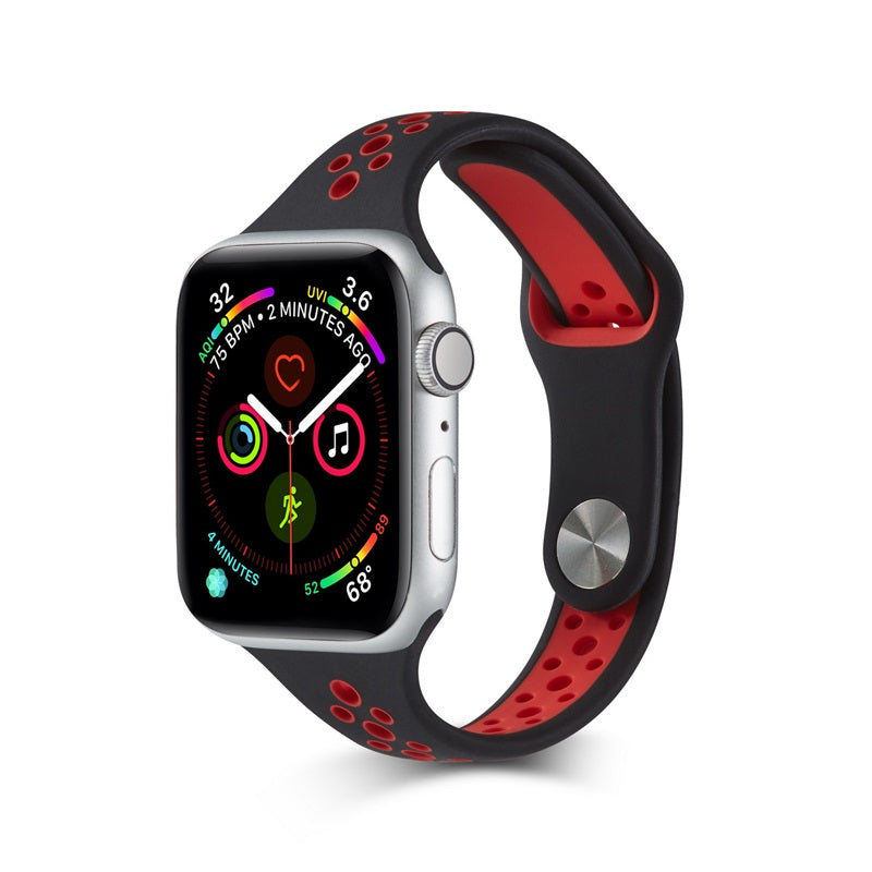 Nike Silicone Sport Breathable Watch For Apple iWatch Series-Black Red