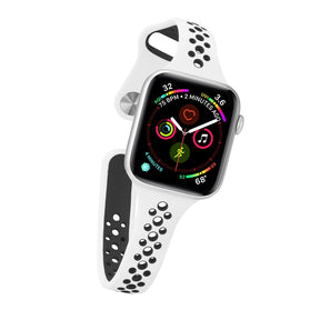 Nike Silicone Sport Breathable Watch For Apple iWatch Series-White Black