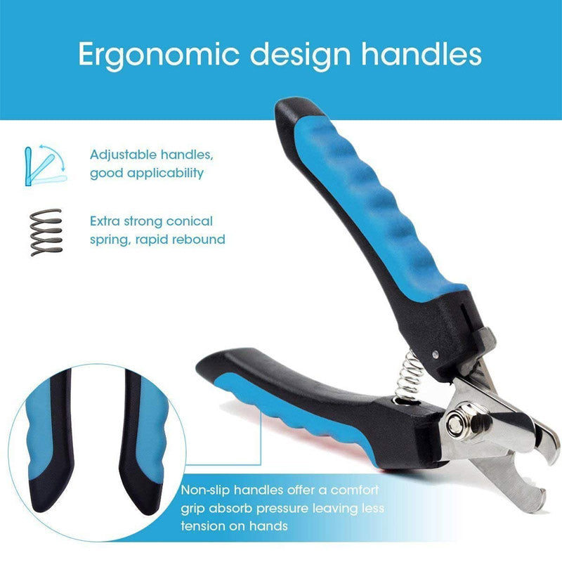 Dog Nail Clippers and Trimmer with Quick Safety Guard to Avoid Over-Cutting Toenail-Black Blue