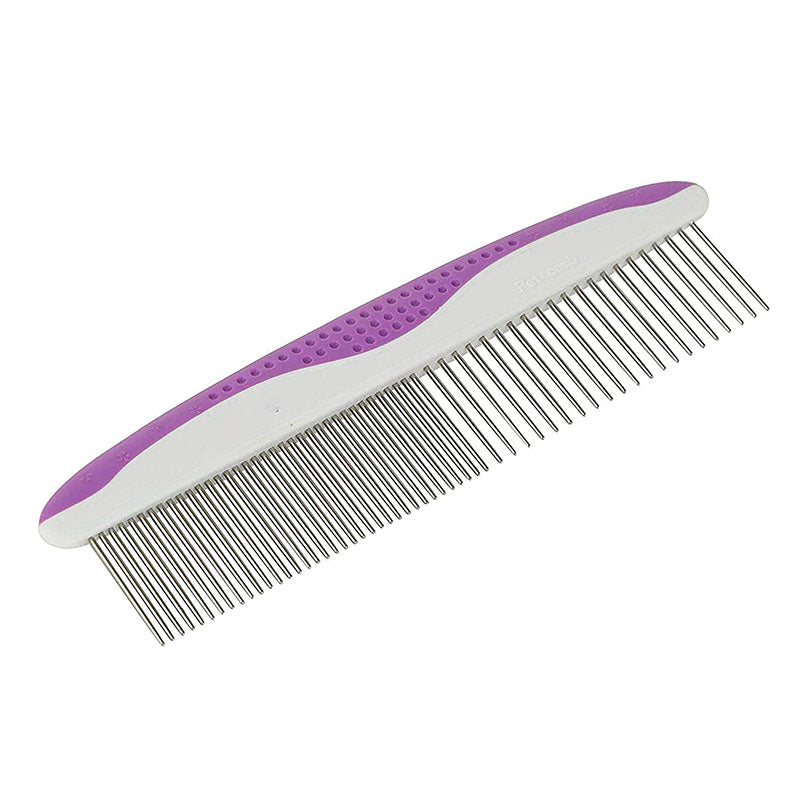 Pet Stainless Steel Teeth Easily Remove Dirt Combs with Non-Slip Comfortable Handle