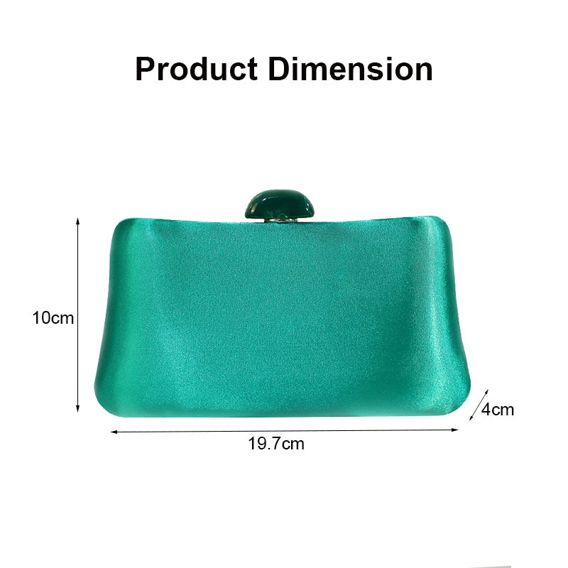 Womens Simple Solid Color Handbag Square Bag with Chain-Green