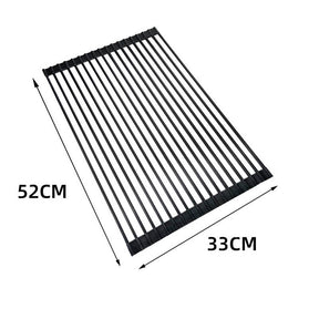 Over The Sink Multipurpose Roll-Up Dish Drying Rack 52*33CM-Black