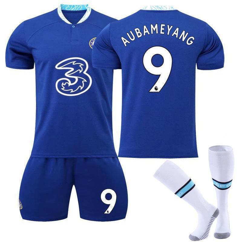 AUBAMEYANG #9 Chelsea Home Jersey 2022/23 Soccer Jersey Kit For Adult Kids