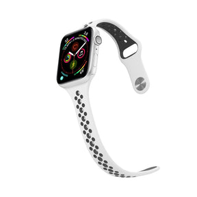 Nike Silicone Sport Breathable Watch For Apple iWatch Series-White Black