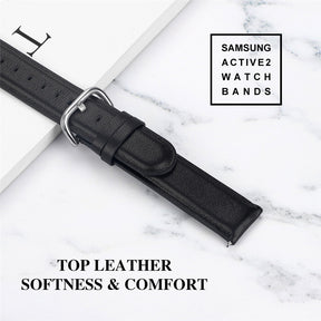 Fashion Leather Watch Band For Samsung Galaxy Watch 42/46mm Gear S3 Frontier/Classic(Black)