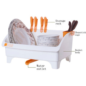 Dish Draining Rack Plastic Kitchen Cutlery Storage Organizer