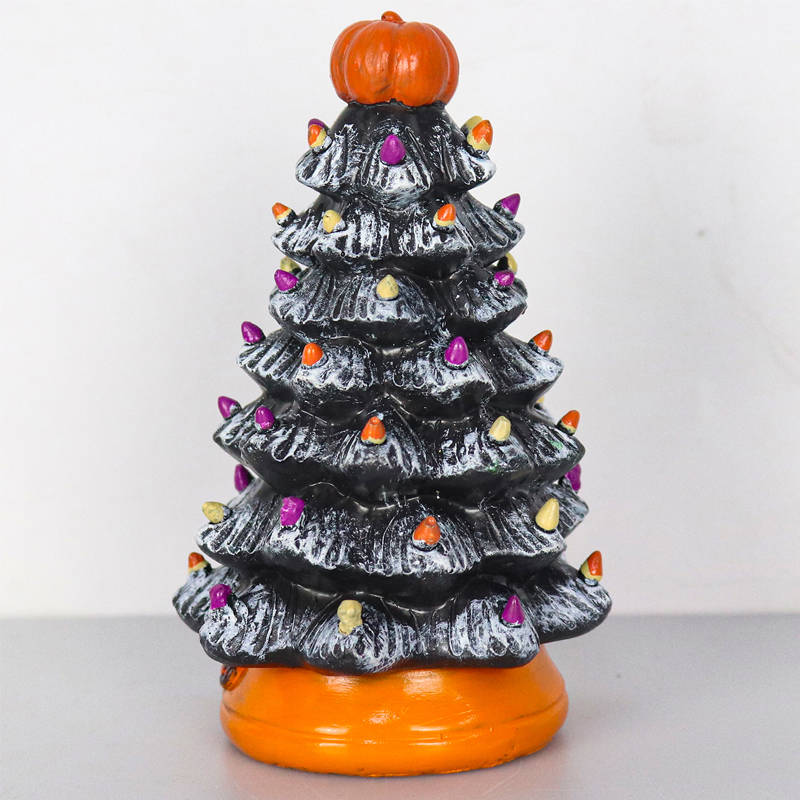 Glowing Resin Halloween Tree with Built-in LED for Indoor Decoration