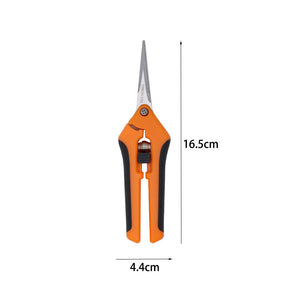 165mm Gardening Pruning Shears Hand Scissors with Straight Stainless Steel Blades for Trimming Herbs Flowers Plants -Orange