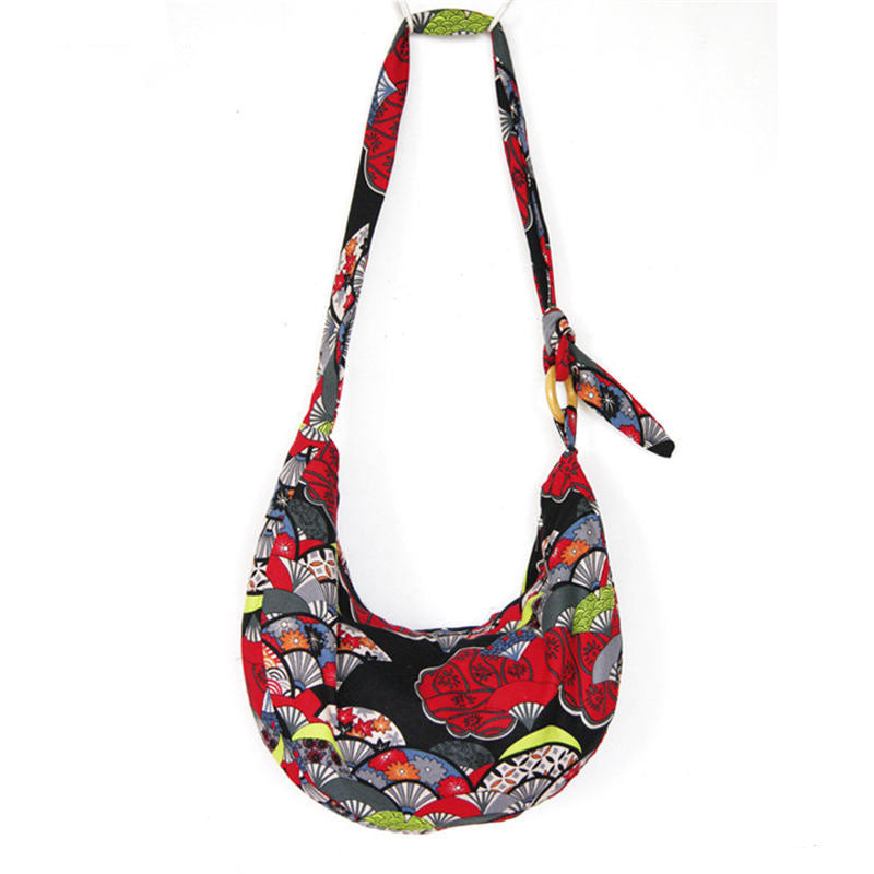 Womens Sling Crossbody Bag Ethnic Print Shoulder Bag with Adjustable Strap-O